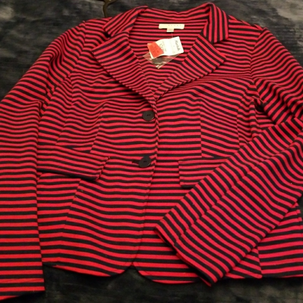 Red and navy blazer